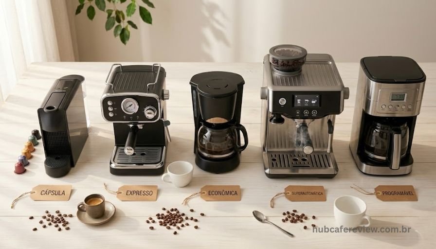 As 5 melhores cafeteiras de 2026 organizadas por categoria: cápsula, espresso, custo-benefício, superautomática e programávelCopiar