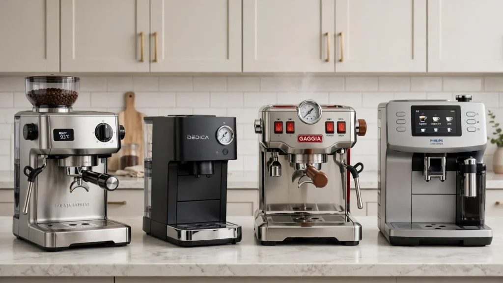 Comparativo entre cafeteiras espresso domésticas de entrada incluindo Electrolux ECM30 e concorrentes